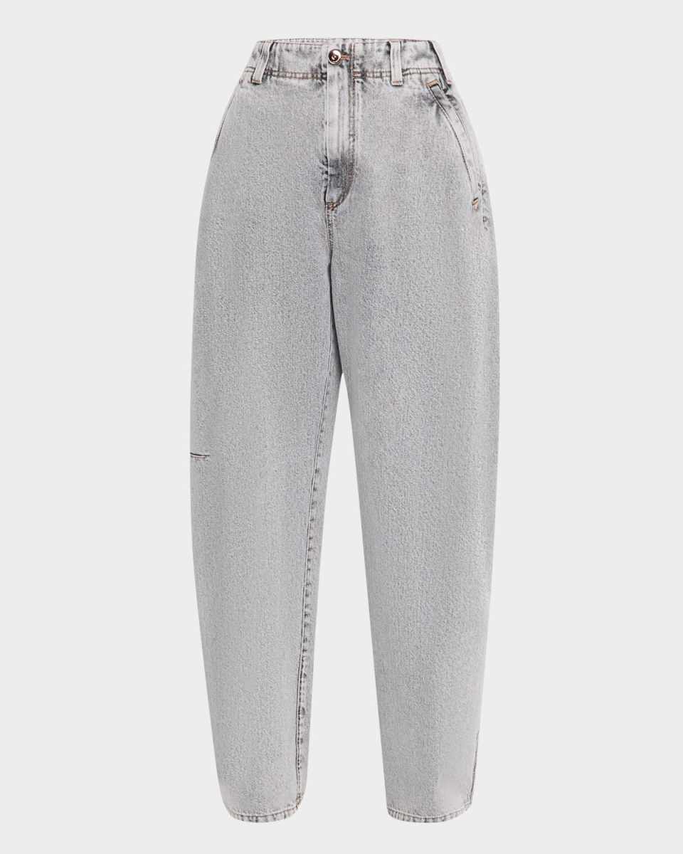 Denim Curve Pants, Grey